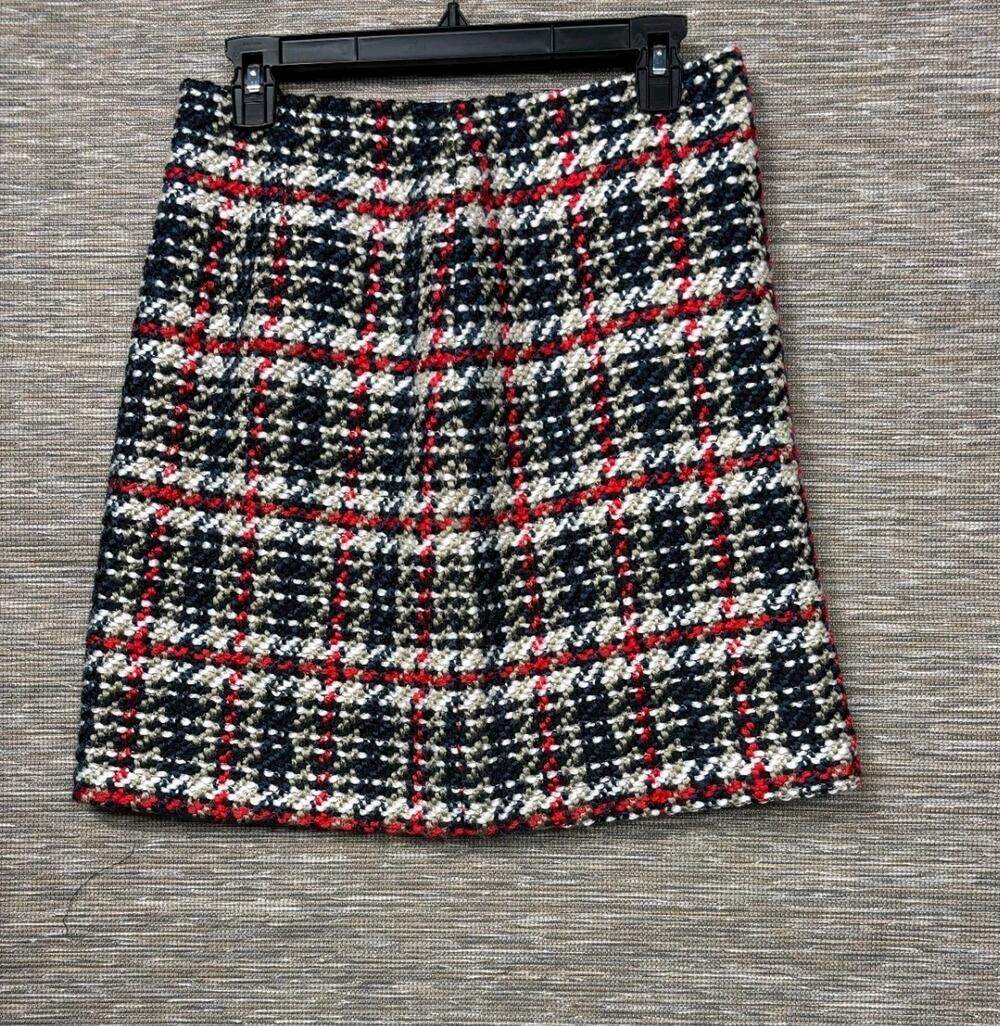 VTG Lord & Taylor Straight Pencil Tweed Skirt Womens Sz 2 Multicolor Wool Blend